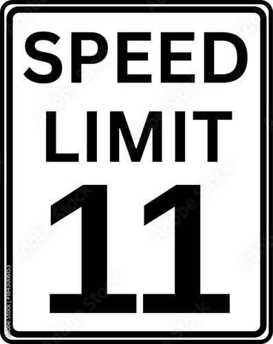 Speed Limit 11 mph Traffic Sign Vector