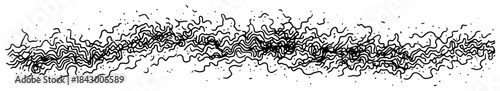 Hand drawn wavy noise ink texture strip