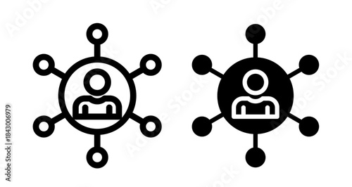 Affiliate marketing Icon collection in filled and stroke style.