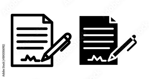 Agreement Icon collection in filled and stroke style.