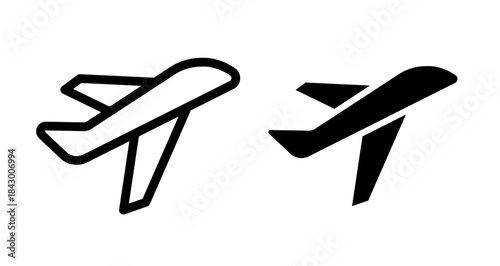 Airplane Icon collection in filled and stroke style.