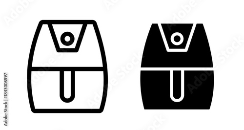 Air fryer Icon collection in filled and stroke style.