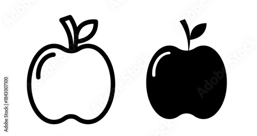 Apple Icon collection in filled and stroke style.