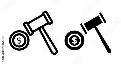 Bankruptcy Icon collection in filled and stroke style.