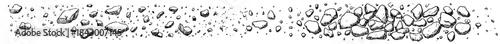 Hand drawn vector banner displaying clustered gravel and small stones