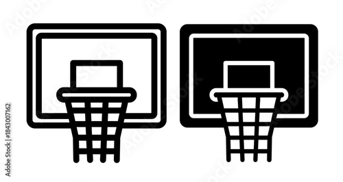 Basketball hoop Icon collection in filled and stroke style.