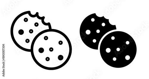 Browser cookies Icon collection in filled and stroke style.