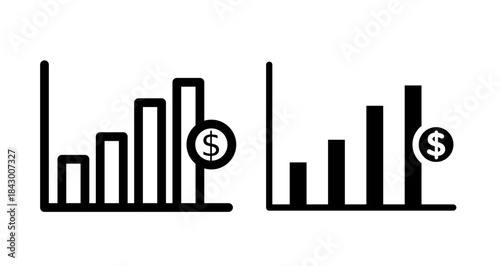 Business growth Icon collection in filled and stroke style.