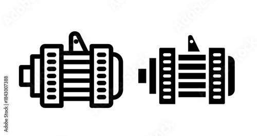 Car alternator Icon collection in filled and stroke style.