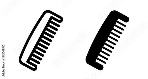 Comb Icon collection in filled and stroke style.
