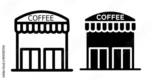 Coffee shop Icon collection in filled and stroke style.