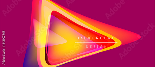 Vibrant abstract design. Overlapping layers create dynamic visual effect. Gradient colors blend, forming modern background.