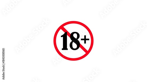 18 plus icon sign animation. 18+ Not Allowed Sign 