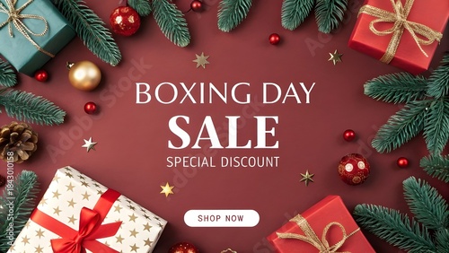 Boxing day sale special discount festive gifts and ornaments