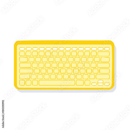 Yellow Computer Keyboard Illustration for Desktop and Online Use