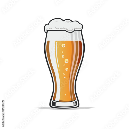 Refreshing Pilsner Glass Vector Illustration for Adobe Stock