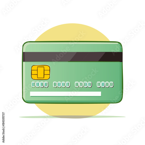 Green Credit Card with Chip Security for Online Shopping Payments