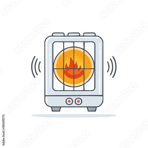 Heater with flame emitting heat for indoor use to provide warmth during cold weather