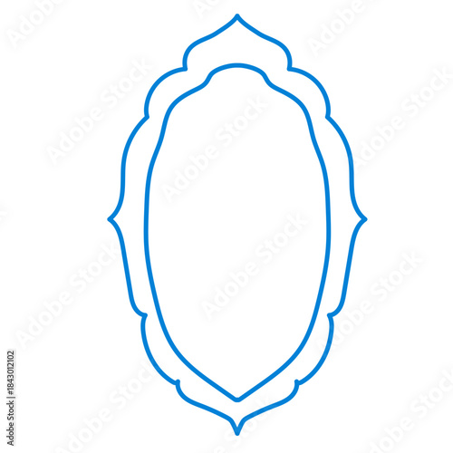 Wavy Funny Doodle Frame. Vintage Curly Hand Drawn Empty Border. Cute Childish Positive Vibrant Frame Retro Canvas. Greeting Card Line Art Border Cartoon Element 	