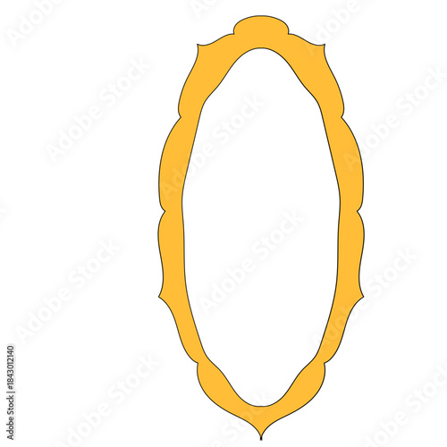 Wavy Funny Doodle Frame. Vintage Curly Hand Drawn Empty Border. Cute Childish Positive Vibrant Frame Retro Canvas. Greeting Card Line Art Border Cartoon Element 	