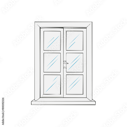 White Framed Glass Windows Indoor View Clean Window Pane Design Light and Airy Home Fixture