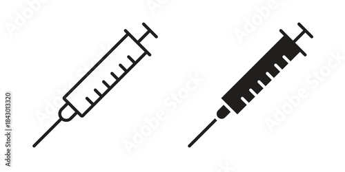 Syringe icon for template. Icon vector graphic set