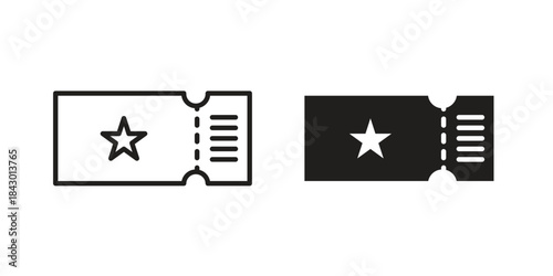 Ticket icon for template. Icon vector graphic set