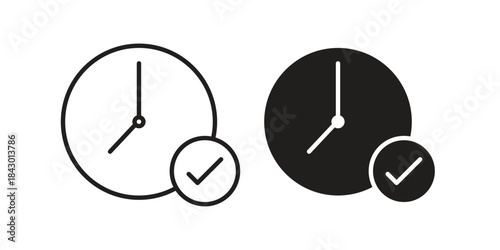 Time check icon for template. Icon vector graphic set