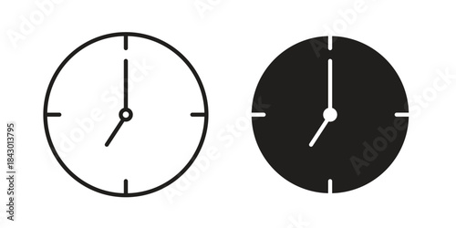 Time clock icon for template. Icon vector graphic set