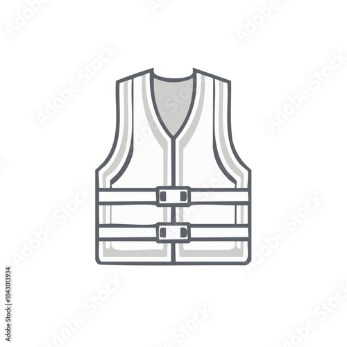 Safety Vest Illustration, Workwear Safety Gear, Reflective Clothing Icon