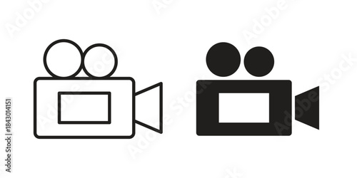 Video camera icon for template. Icon vector graphic set