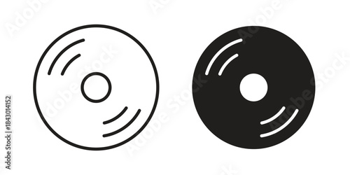Vinyl icon for template. Icon vector graphic set