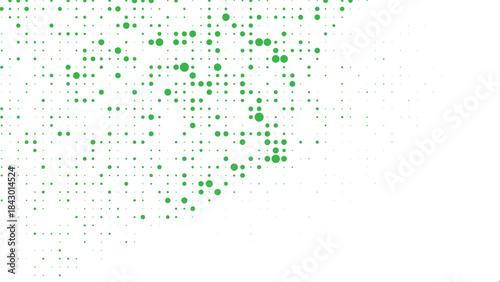 Green halftone dot wave accent for eco branding, nature posters, fresh digital layouts, modern abstract design vector illustration