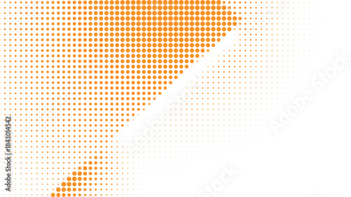 Orange halftone diagonal dot accent for creative posters, branding layouts, modern digital design, abstract backgrounds vector illustration