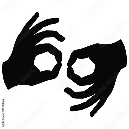Interpreter Hands Icon – ASL Silhouette for Sign Language, Accessibility, Communication & Inclusion