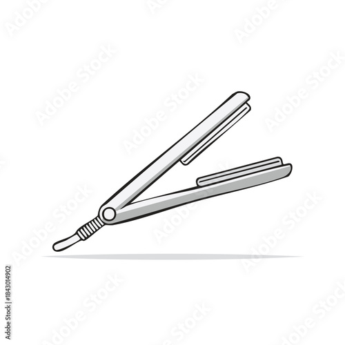 Illustration of Hair Straightener Beauty Styling Tool for Hair Care and Maintenance Simple Vector Graphic