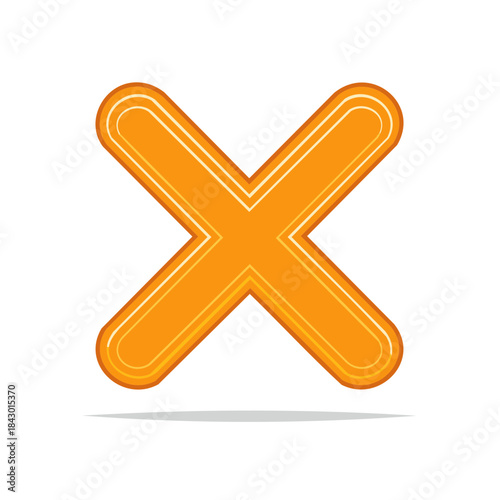Orange Cross Shape Illustration Modern Design Concept Isolated on White