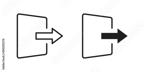 Sign out icon pictogram in trendy outline style. icon, sign or symbol.