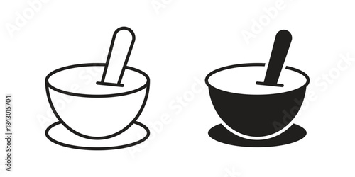 Soup icon pictogram in trendy outline style. icon, sign or symbol.