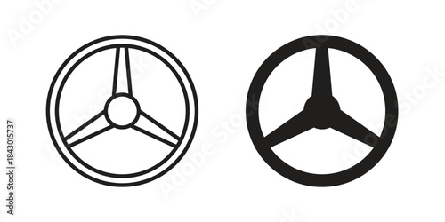 Steering wheel icon pictogram in trendy outline style. icon, sign or symbol.