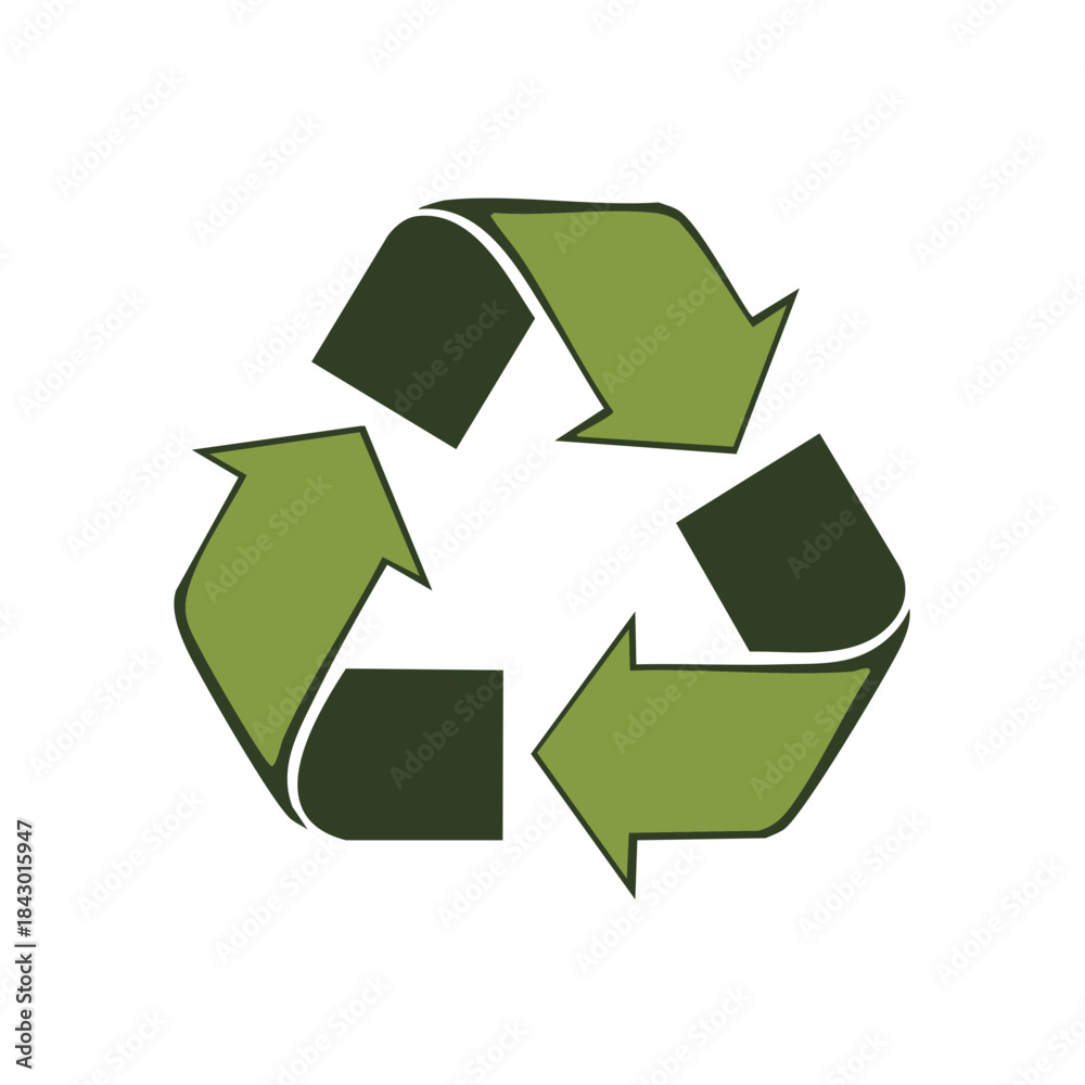 Fototapeta premium Illustration of Recycle Sign on White Background: Environmental Conservation Symbol