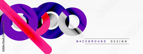 Abstract design features flowing shapes, vibrant purple, pink hues. Modern background element for creative projects.