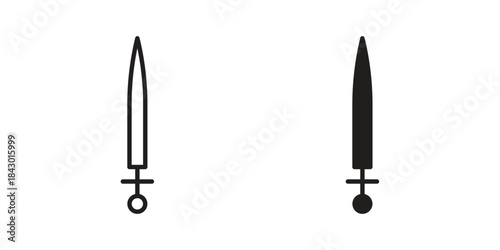 Sword icon pictogram in trendy outline style. icon, sign or symbol.
