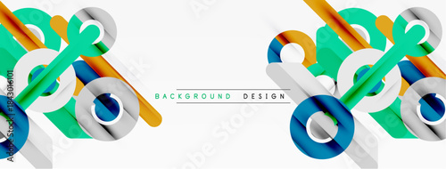 Abstract geometric shapes, vibrant colors, modern design. Clean lines create dynamic visual effect. Perfect background element.