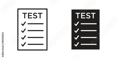 Test icon pictogram in trendy outline style. icon, sign or symbol.