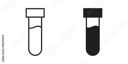 Test tube icon pictogram in trendy outline style. icon, sign or symbol.