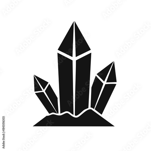 Crystal Formation Silhouette Sharp Mineral Geology Precious Gems Jewelry Treasure