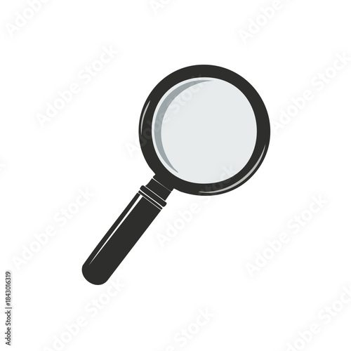 Magnifying glass instrument isolated on white to zoom in and examine closely for search or investigation