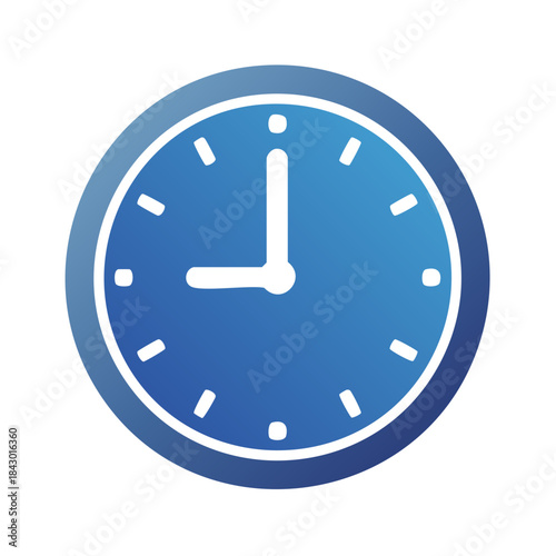 Blue Wall Clock Illustrating Time Management At Nine O'Clock Office Hour Deadline Icon