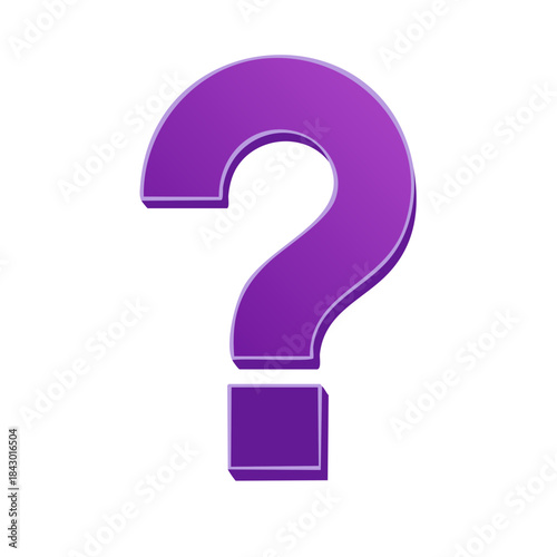 Purple Question Mark Graphic with Shadow for Infographics and Presentation Material